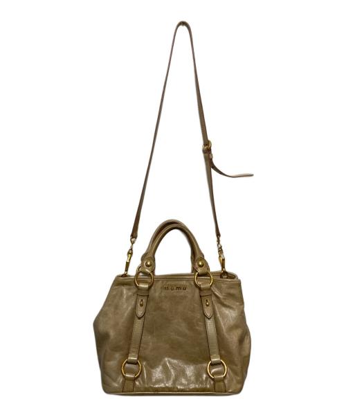 MIU MIU（ミュウミュウ）MIU MIU (ミュウミュウ) 2WAYバッグ ブラウンの古着・服飾アイテム