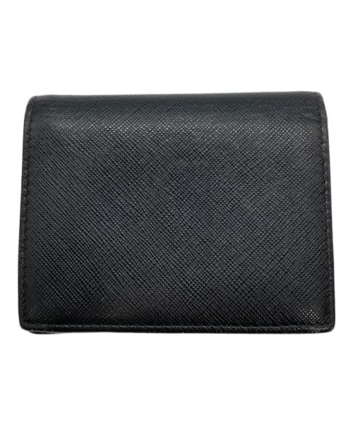 PRADA（プラダ）PRADA (プラダ) バイカラー2つ折り財布 ブラックの古着・服飾アイテム