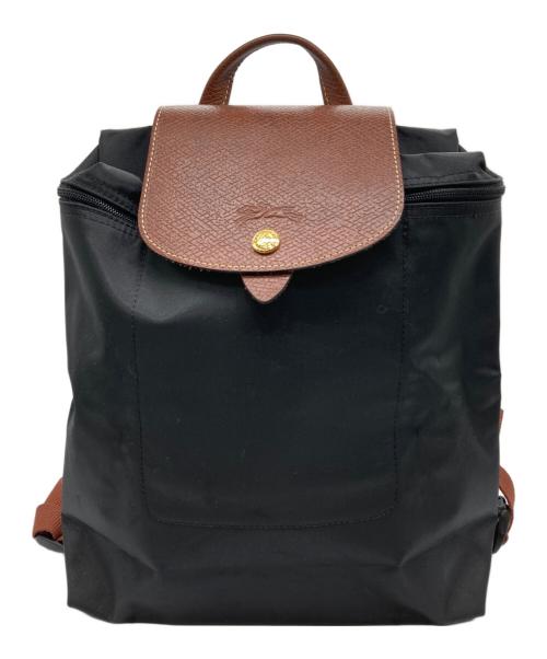 LONGCHAMP（ロンシャン）LONGCHAMP (ロンシャン) ル プリアージュ オリジナル リュックサック ブラウン×ブラックの古着・服飾アイテム