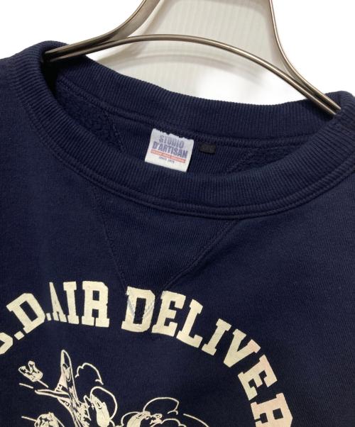 STUDIO D'ARTISAN（ステュディオダルチザン）STUDIO D'ARTISAN (ステュディオダルチザン) プリントスウェット ネイビー サイズ:XXLの古着・服飾アイテム