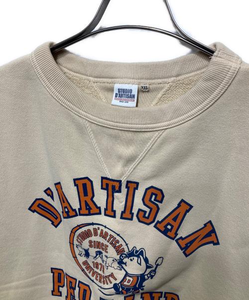 STUDIO D'ARTISAN（ステュディオダルチザン）STUDIO D'ARTISAN (ステュディオダルチザン) プリントスウェット ベージュ サイズ:XXLの古着・服飾アイテム