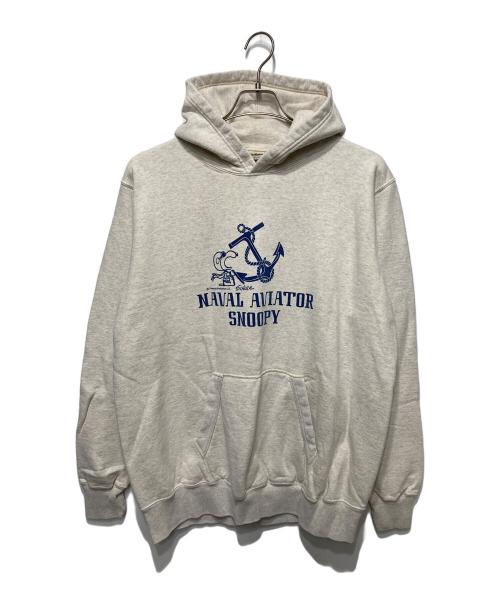 BUZZ RICKSON'S（バズリクソンズ）BUZZ RICKSON'S (バズリクソンズ) PEANUTS (ピーナッツ) プリントパーカー アイボリー サイズ:XXLの古着・服飾アイテム