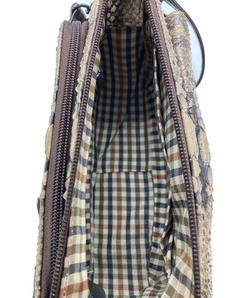 JRA（ジェーアールエー）JRA (ジェーアールエー) パイソンレザー2WAYバッグ ベージュの古着・服飾アイテム