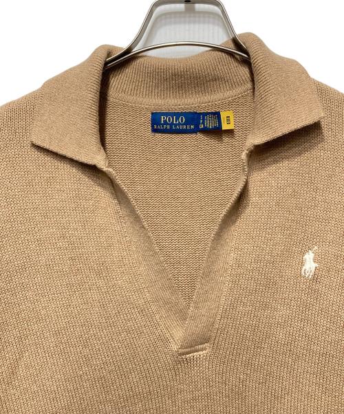 POLO RALPH LAUREN（ポロ・ラルフローレン）POLO RALPH LAUREN (ポロ・ラルフローレン) コットンウールニットワンピース ベージュ サイズ:Sの古着・服飾アイテム
