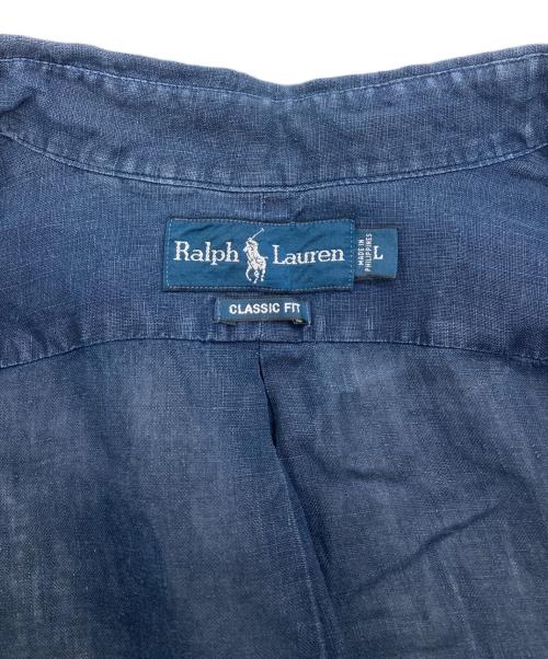 RALPH LAUREN（ラルフローレン）RALPH LAUREN (ラルフローレン) リネンシャツ ネイビー サイズ:Ｌの古着・服飾アイテム