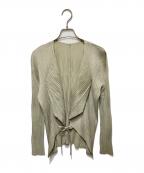 PLEATS PLEASEプリーツプリーズ）の古着「プリーツカーディガン」｜カーキ