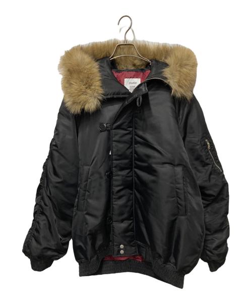 jouetie（ジュエティ）jouetie (ジュエティ) ルーズN2Bブルゾン ファーフード付き ブラック サイズ:M 未使用品の古着・服飾アイテム