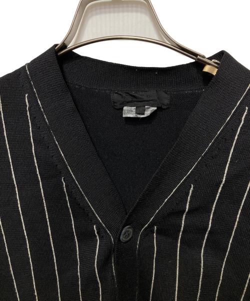 COMME des GARCONS HOMME DEUX（コムデギャルソン オム ドゥ）COMME des GARCONS HOMME DEUX (コムデギャルソン オム ドゥ) ストライプニットカーディガン ブラック サイズ:Lの古着・服飾アイテム