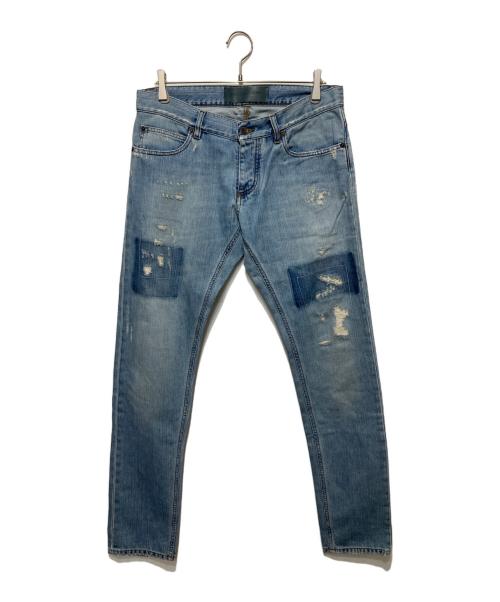 DOLCE & GABBANA（ドルチェ＆ガッバーナ）DOLCE & GABBANA (ドルチェ＆ガッバーナ) リペア加工デニムパンツ インディゴ サイズ:48の古着・服飾アイテム