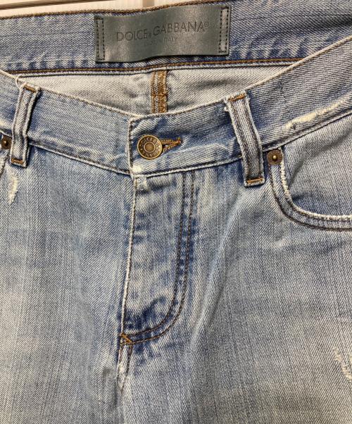 DOLCE & GABBANA（ドルチェ＆ガッバーナ）DOLCE & GABBANA (ドルチェ＆ガッバーナ) リペア加工デニムパンツ インディゴ サイズ:48の古着・服飾アイテム