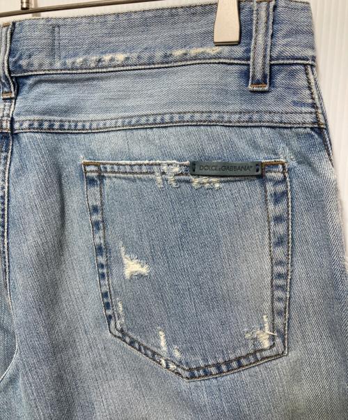 DOLCE & GABBANA（ドルチェ＆ガッバーナ）DOLCE & GABBANA (ドルチェ＆ガッバーナ) リペア加工デニムパンツ インディゴ サイズ:48の古着・服飾アイテム