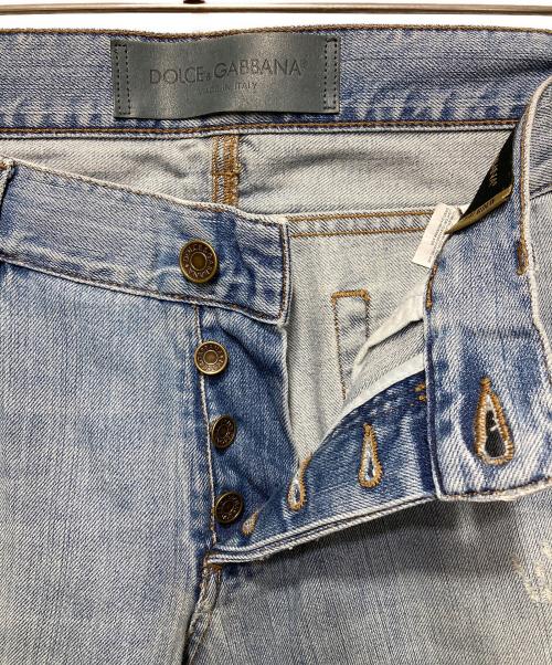 DOLCE & GABBANA（ドルチェ＆ガッバーナ）DOLCE & GABBANA (ドルチェ＆ガッバーナ) リペア加工デニムパンツ インディゴ サイズ:48の古着・服飾アイテム