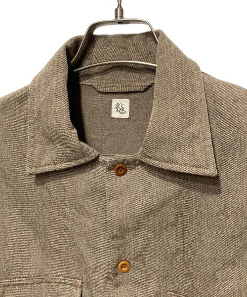 KAPTAIN SUNSHINE（キャプテンサンシャイン）KAPTAIN SUNSHINE (キャプテンサンシャイン) ウールモヘア オープンカラーシャツ ブラウン サイズ:38の古着・服飾アイテム