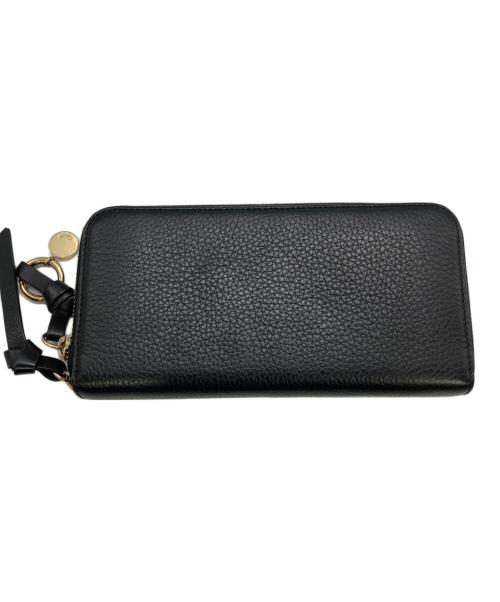 Chloe（クロエ）Chloe (クロエ) ALPHABET ラウンドジップウォレット ブラックの古着・服飾アイテム