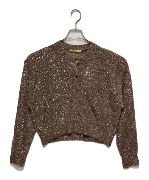 Curensology（カレンソロジー）Curensology (カレンソロジー) スパングルショートカーディガン ブラウン サイズ:Freeの古着・服飾アイテム