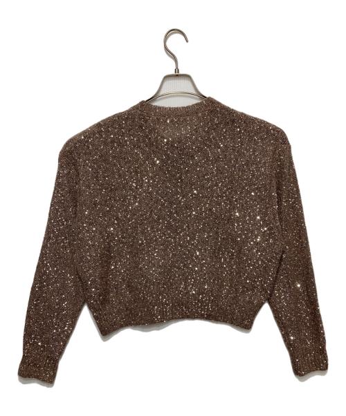 Curensology（カレンソロジー）Curensology (カレンソロジー) スパングルショートカーディガン ブラウン サイズ:Freeの古着・服飾アイテム