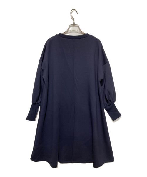 BEARDSLEY（ビアズリー）BEARDSLEY (ビアズリー) 袖パフダンボールワンピース ネイビー サイズ:Freeの古着・服飾アイテム