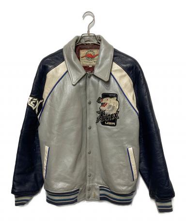 中古・古着通販】AVIREX (アヴィレックス) レザースタジャン グレー