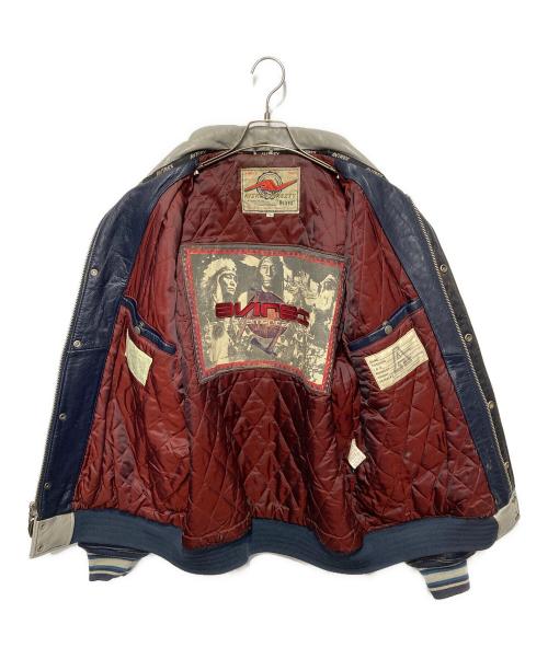 AVIREX（アヴィレックス）AVIREX (アヴィレックス) レザースタジャン グレー サイズ:Lの古着・服飾アイテム