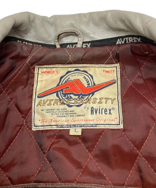 AVIREX（アヴィレックス）AVIREX (アヴィレックス) レザースタジャン グレー サイズ:Lの古着・服飾アイテム