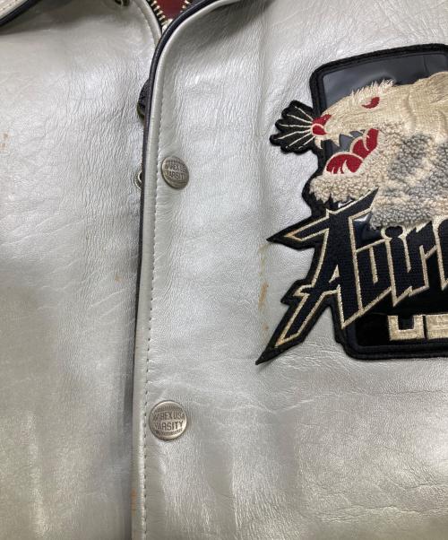 AVIREX（アヴィレックス）AVIREX (アヴィレックス) レザースタジャン グレー サイズ:Lの古着・服飾アイテム