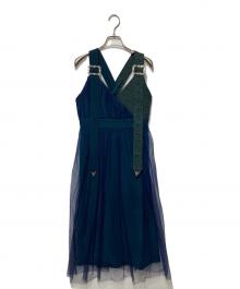 PAMEO POSE（パメオポーズ）の古着「Tulle Over Skirt」｜グリーン×ネイビー