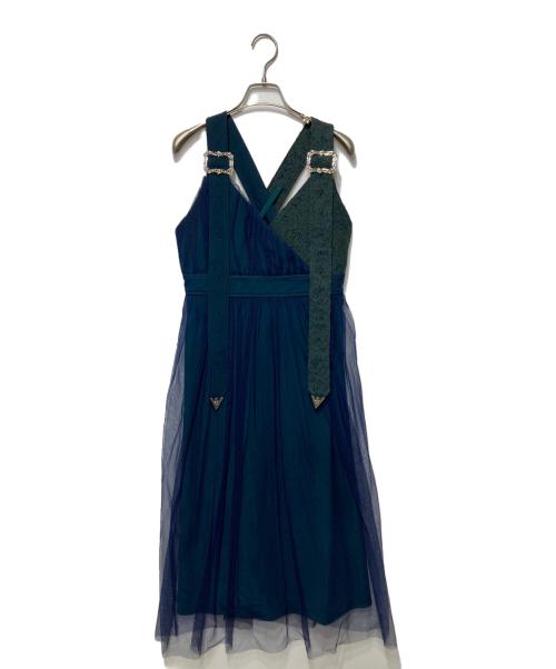 PAMEO POSE（パメオポーズ）PAMEO POSE (パメオポーズ) Tulle Over Skirt グリーン×ネイビー サイズ:Freeの古着・服飾アイテム