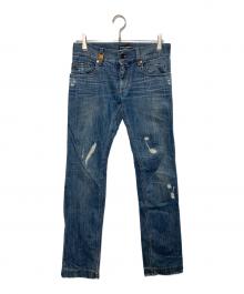 DOLCE & GABBANA（ドルチェ＆ガッバーナ）の古着「ダメージ加工デニムパンツ」｜インディゴ