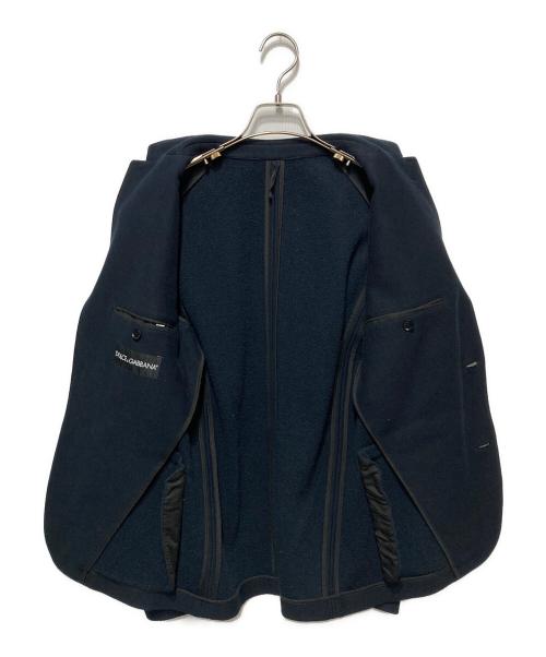 DOLCE & GABBANA（ドルチェ＆ガッバーナ）DOLCE & GABBANA (ドルチェ＆ガッバーナ) スウェットテーラードジャケット ネイビー サイズ:46の古着・服飾アイテム
