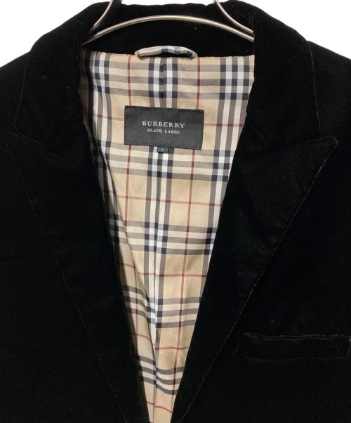 BURBERRY BLACK LABEL（バーバリーブラックレーベル）BURBERRY BLACK LABEL (バーバリーブラックレーベル) ベロアテーラードジャケット ブラック サイズ:Lの古着・服飾アイテム