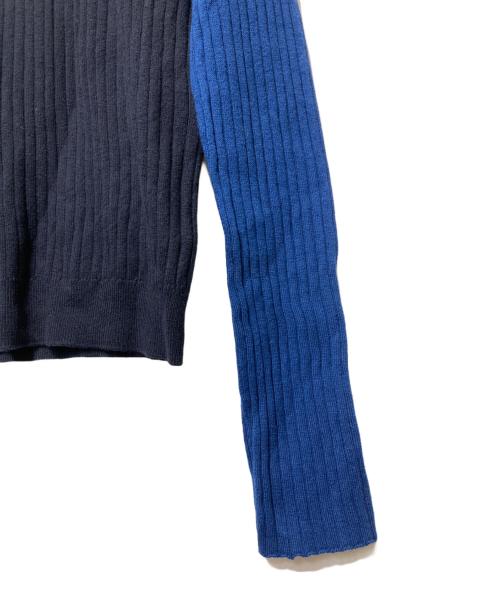 LACOSTE LIVE（ラコステライブ）LACOSTE LIVE (ラコステライブ) カシミアニットセーター 2トーン ブルー×ネイビー サイズ:38の古着・服飾アイテム