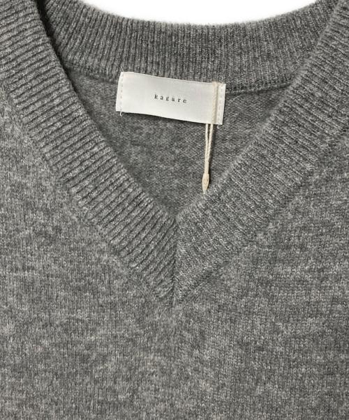 KAGURE（カグレ）kagure (カグレ) Vネックウールニットワンピース グレー サイズ:Freeの古着・服飾アイテム
