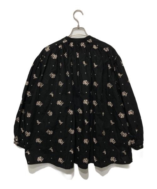 KAGURE（カグレ）kagure (カグレ) クロスステッチスモックブラウス ブラック サイズ:FREEの古着・服飾アイテム