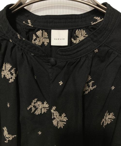 KAGURE（カグレ）kagure (カグレ) クロスステッチスモックブラウス ブラック サイズ:FREEの古着・服飾アイテム