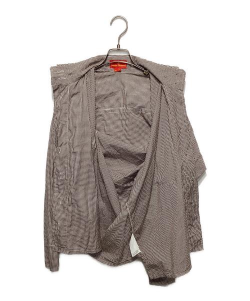 Vivienne Westwood（ヴィヴィアンウエストウッド）Vivienne Westwood (ヴィヴィアンウエストウッド) 変形チェックシャツ ブラウン×ホワイト サイズ:40の古着・服飾アイテム