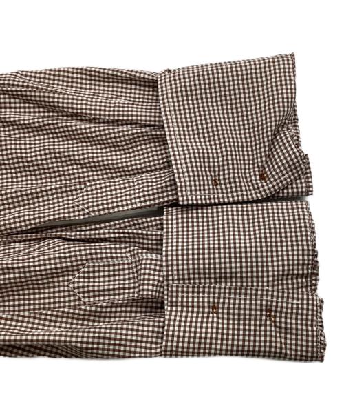 Vivienne Westwood（ヴィヴィアンウエストウッド）Vivienne Westwood (ヴィヴィアンウエストウッド) 変形チェックシャツ ブラウン×ホワイト サイズ:40の古着・服飾アイテム