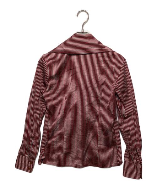 Vivienne Westwood RED LABEL（ヴィヴィアンウエストウッドレッドレーベル）Vivienne Westwood RED LABEL (ヴィヴィアンウエストウッドレッドレーベル) ストライプ変形シャツ レッド サイズ:1の古着・服飾アイテム