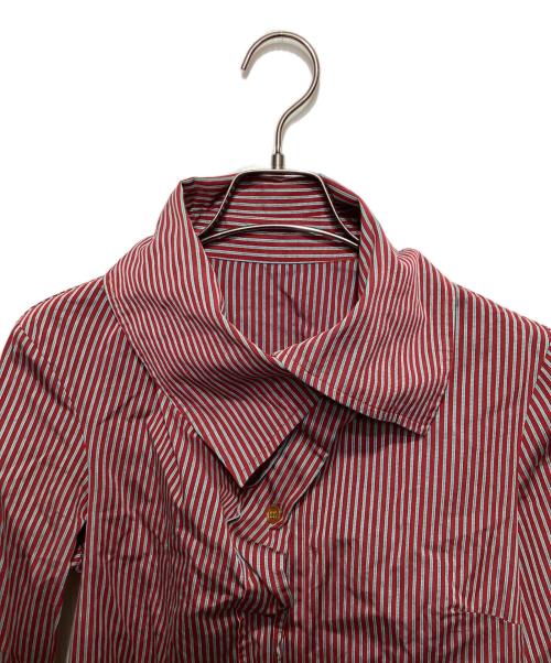 Vivienne Westwood RED LABEL（ヴィヴィアンウエストウッドレッドレーベル）Vivienne Westwood RED LABEL (ヴィヴィアンウエストウッドレッドレーベル) ストライプ変形シャツ レッド サイズ:1の古着・服飾アイテム