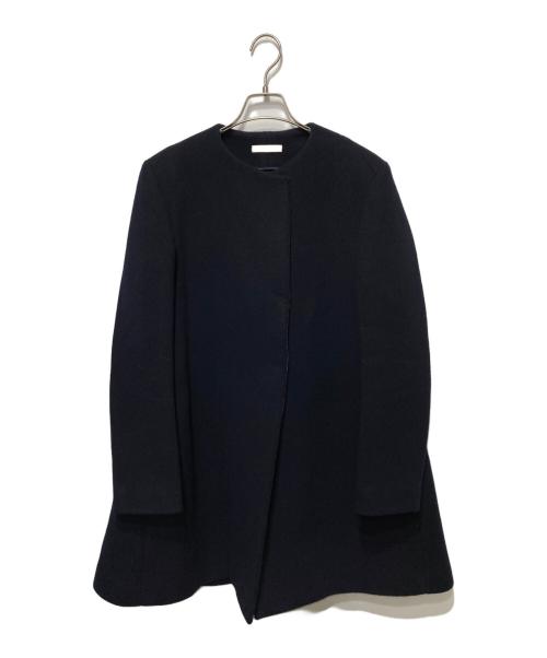 CELINE（セリーヌ）CELINE (セリーヌ) ノーカラーコート ネイビー サイズ:42の古着・服飾アイテム