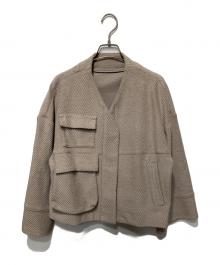 Gabardine K.T（ギャバシンケーティー）の古着「ツイードジャージー ブルゾン」｜ブラウン