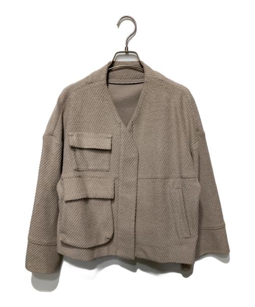 Gabardine K.T（ギャバシンケーティー）Gabardine K.T (ギャバシンケーティー) ツイードジャージー ブルゾン ブラウン サイズ:9の古着・服飾アイテム