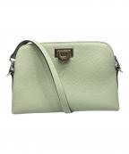 +graceプラスグレース）の古着「Nシュリンクツイストメタルショルダーバッグ」｜グリーン