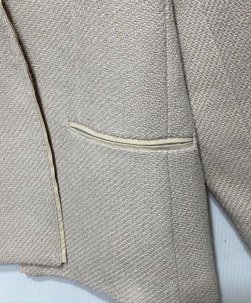 URBAN RESEARCH DOORS（アーバンリサーチドアーズ）URBAN RESEARCH DOORS (アーバンリサーチドアーズ) ツイードVネックロングジャケット ベージュ サイズ:Ｍの古着・服飾アイテム