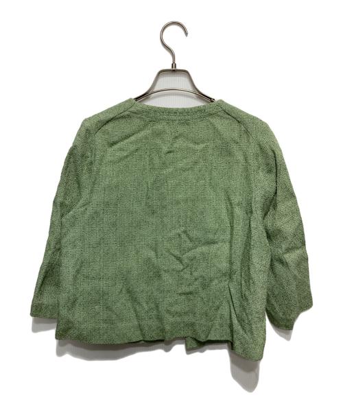 MARNI（マルニ）MARNI (マルニ) ノーカラーツイードジャケット 黄緑 サイズ:40の古着・服飾アイテム