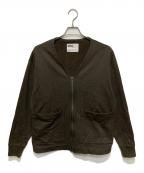 MHLエムエイチエル）の古着「ドライコットンリネン ループバック カーディガン」｜カーキ