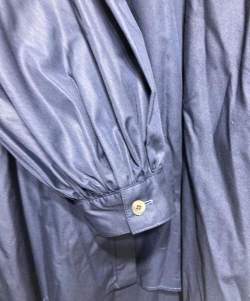 LE PHIL（ル フィル）LE PHIL (ル フィル) ライトタイプライターギャザーブラウス ネイビー サイズ:Fの古着・服飾アイテム