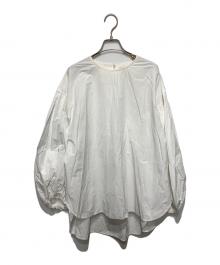 LE PHIL（ル フィル）の古着「タイプライターギャザーブラウス/パフスリーブブラウス」｜ホワイト