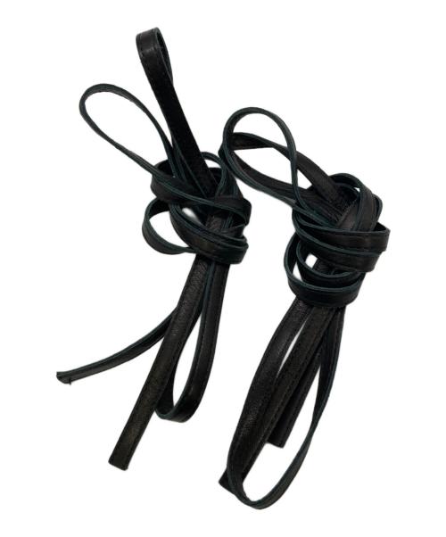 CELINE（セリーヌ）CELINE (セリーヌ) Vカット ポインテッドトゥ レザー エスパドリーユ スリッポン ブラック サイズ:37の古着・服飾アイテム