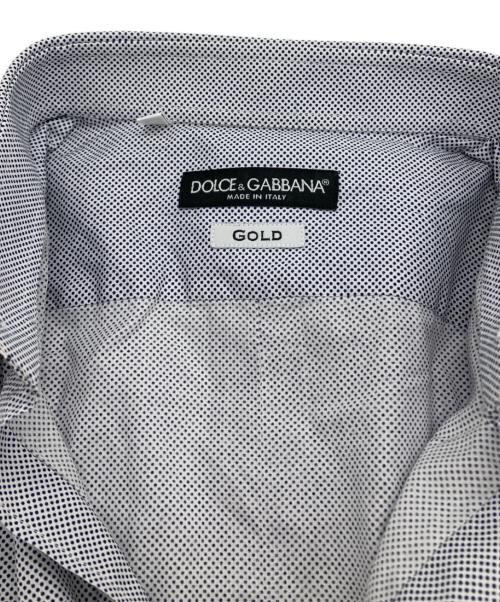 DOLCE & GABBANA（ドルチェ＆ガッバーナ）DOLCE & GABBANA (ドルチェ＆ガッバーナ) 長袖シャツ ホワイト×ネイビー サイズ:15/38の古着・服飾アイテム
