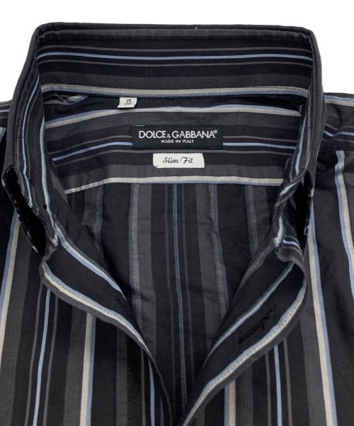 DOLCE & GABBANA（ドルチェ＆ガッバーナ）DOLCE & GABBANA (ドルチェ＆ガッバーナ) ストライプシャツ グレー サイズ:15/38の古着・服飾アイテム